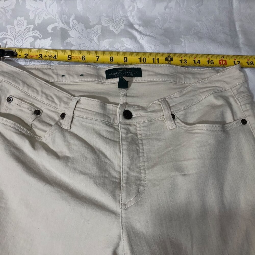 LRL Lauren Jeans Co. Women's FIve Pocket White Jeans Size 14 #NewEnglandCasual - Picture 10 of 13